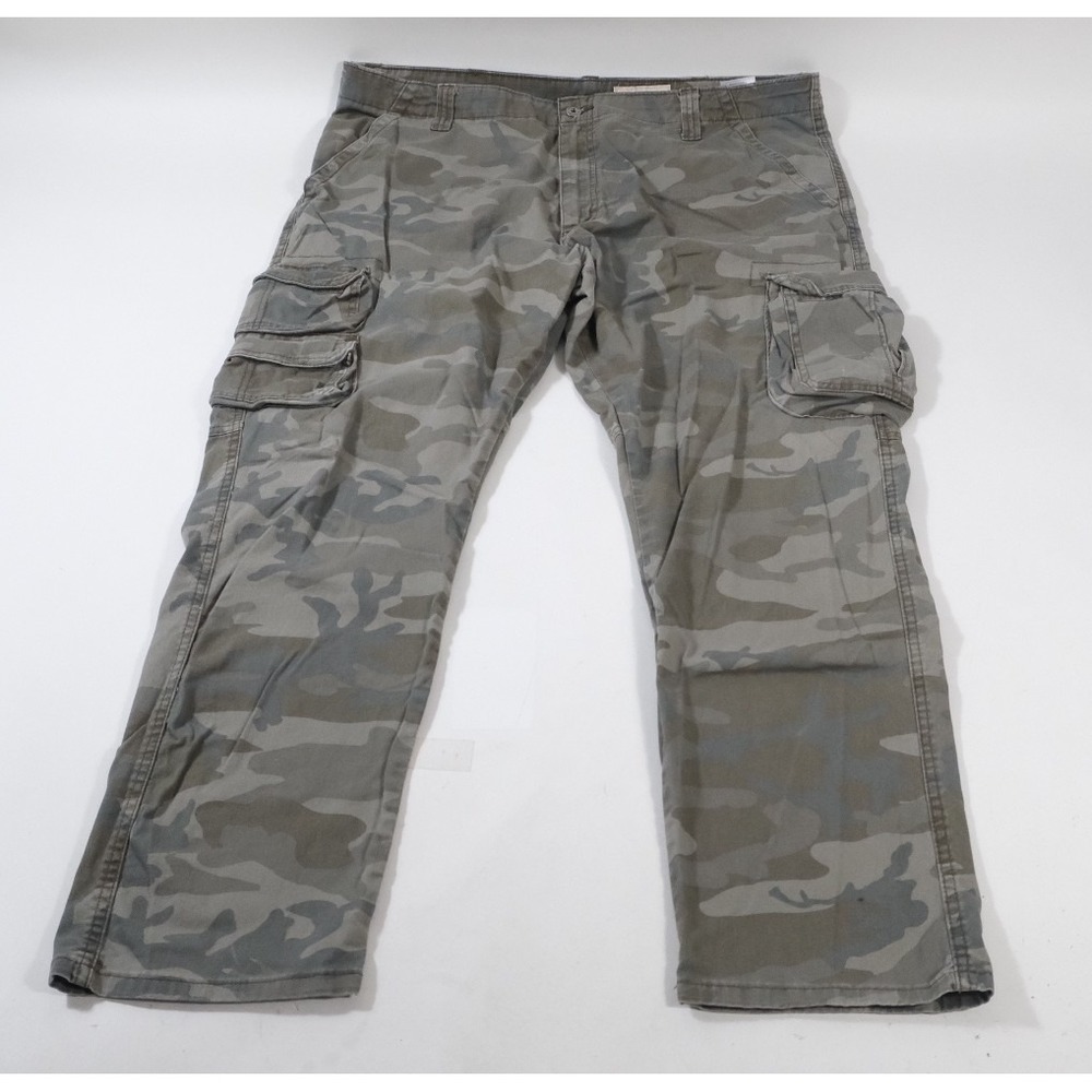 Wrangler Cargo Pants Mens 40x32 Green Camo Regular Taper Utility Pockets